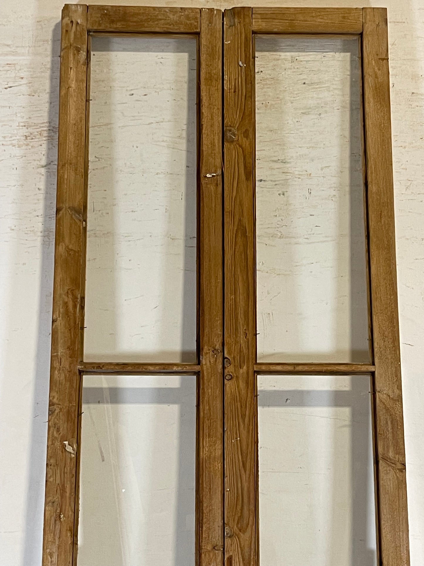 Antique French panel doors with glass (100.5x29) L147