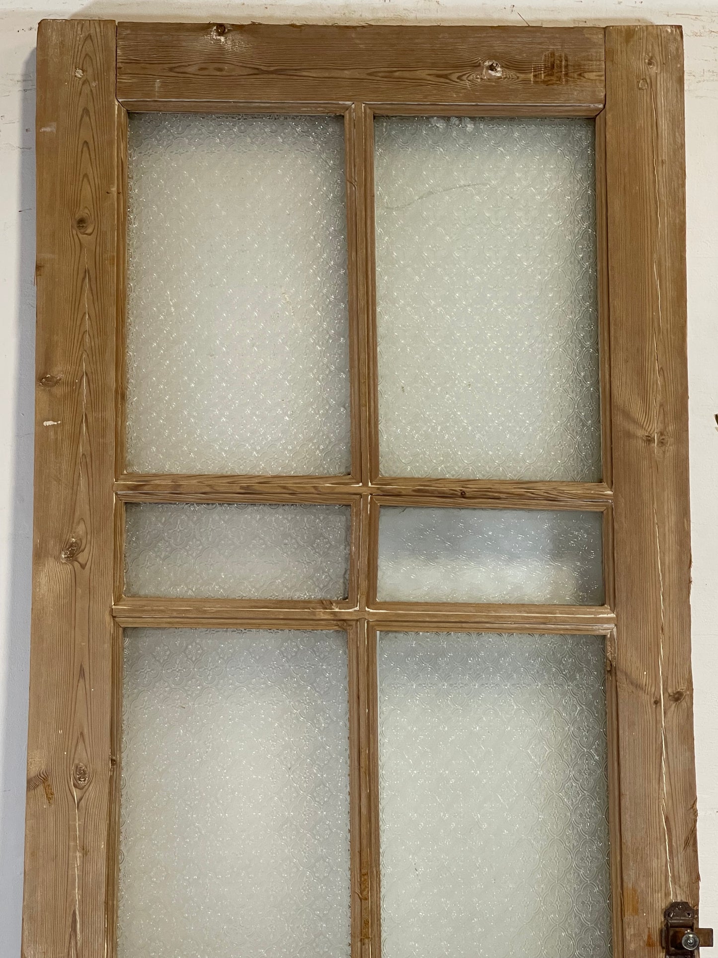 Antique  French Panel Door with Glass  (81.75x27.25) L120