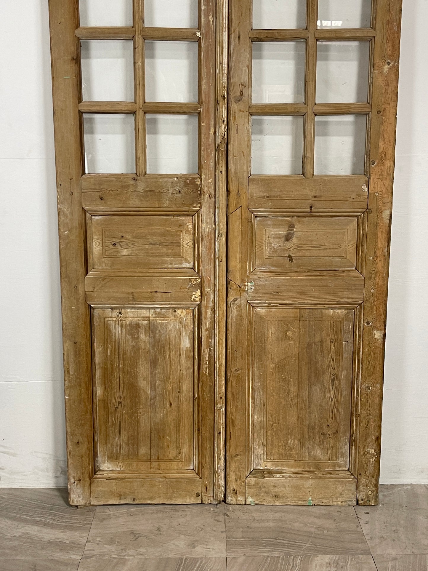 Antique French Panel Doors with Glass   (93.5 x 43.5)   N030
