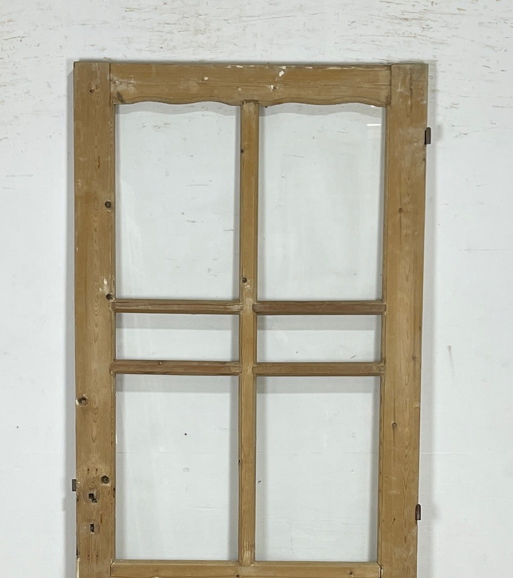 Antique French panel single door with glass (84x32.25) P203