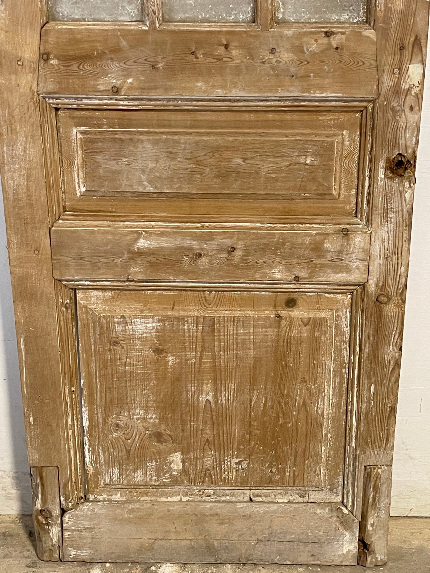 Antique  French Panel Door with Glass  (83.75x29) L137