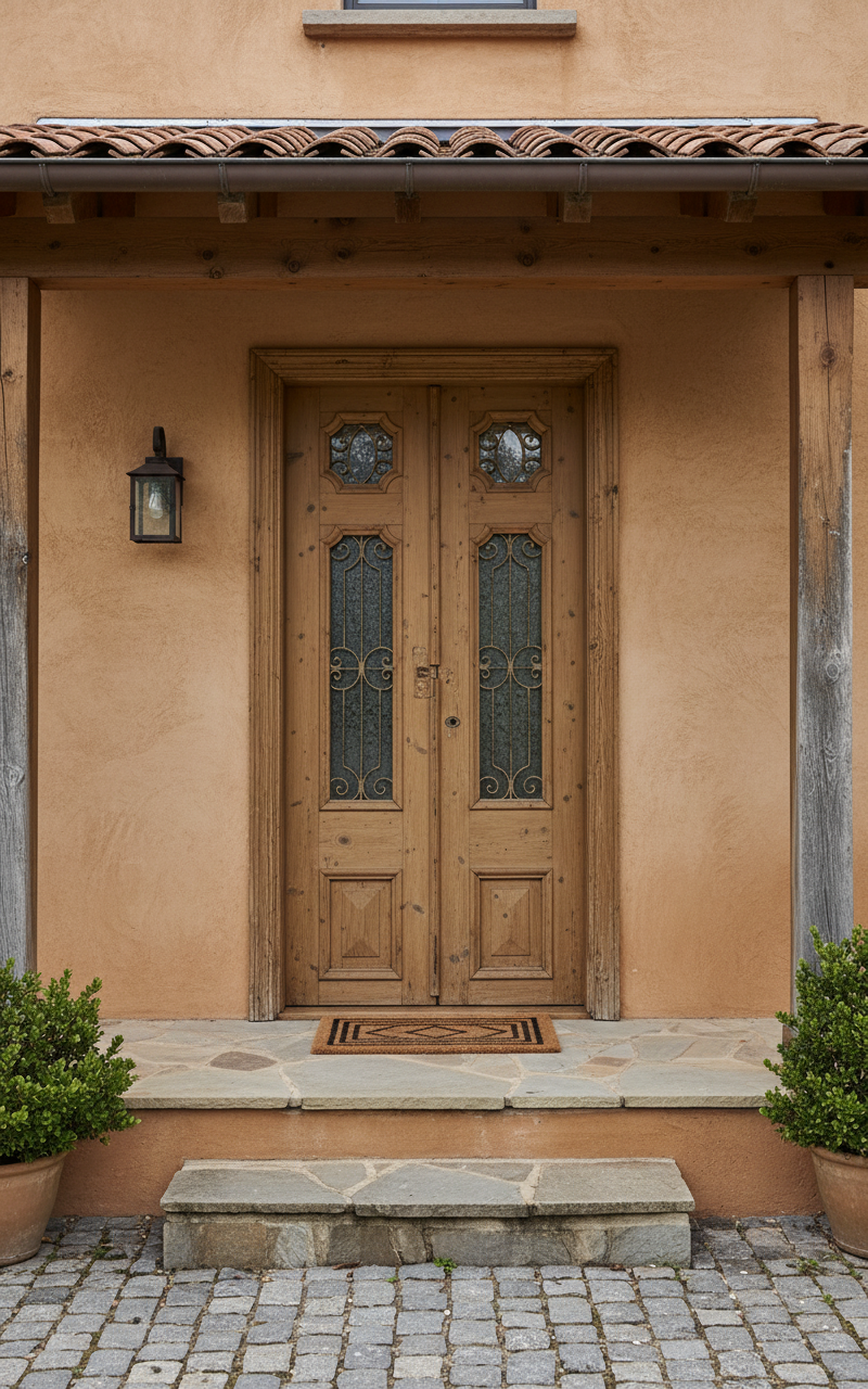 Antique French panel doors with Metal (87x40) P121