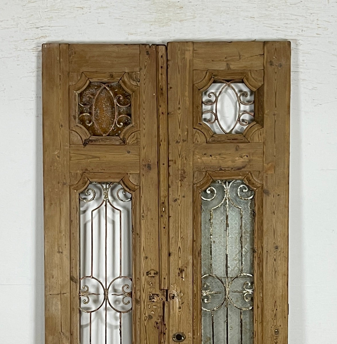 Antique French panel doors with Metal (87x40) P121