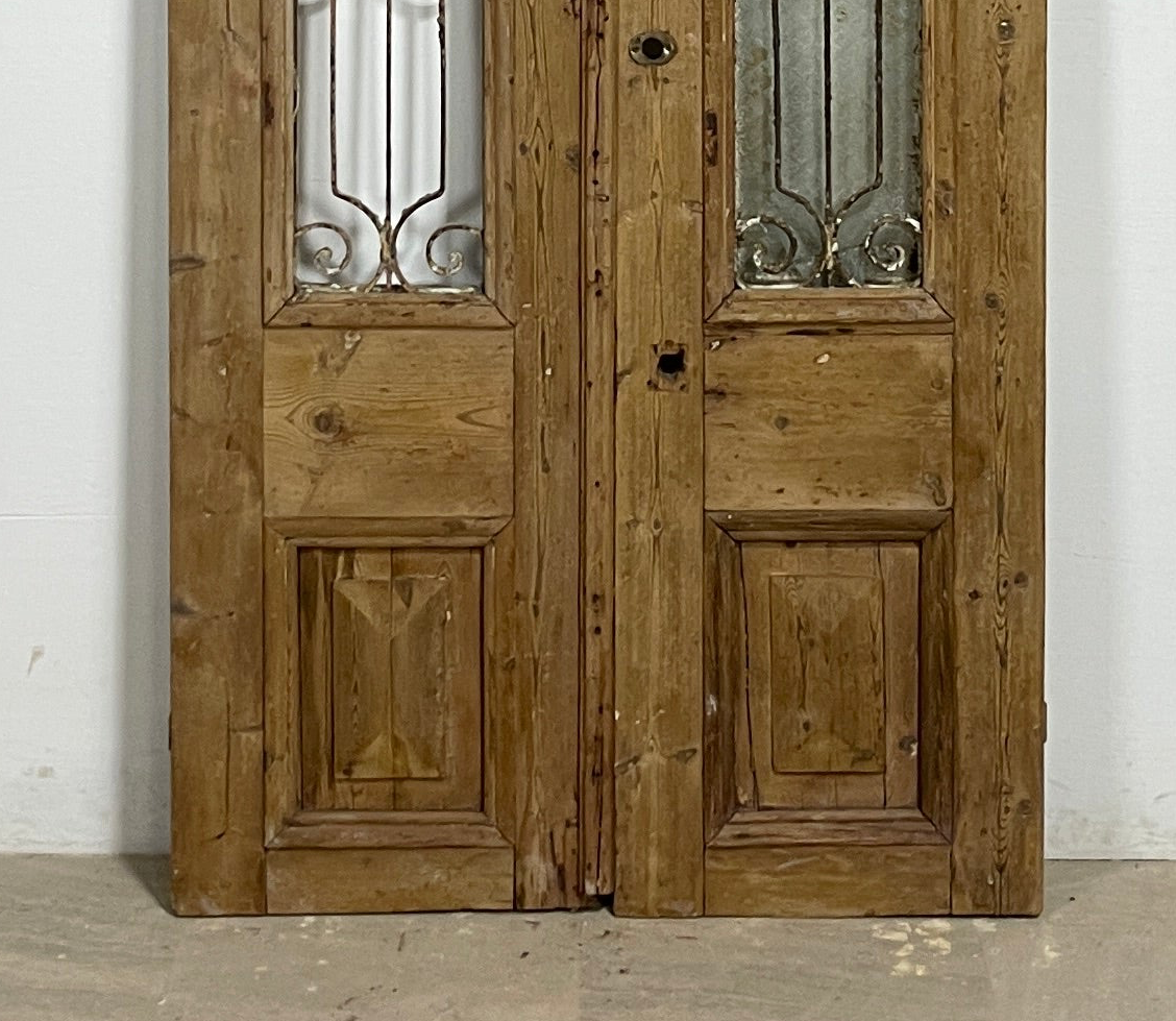 Antique French panel doors with Metal (87x40) P121