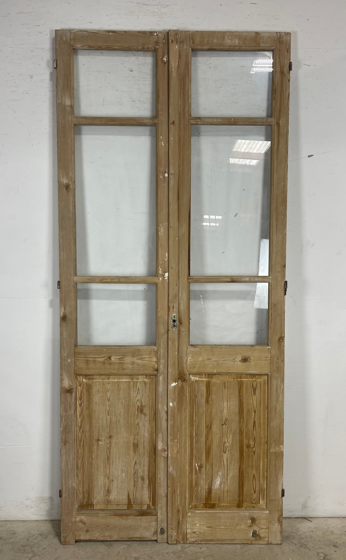 Antique  French Panel Doors with glass (98x35.75)   M111