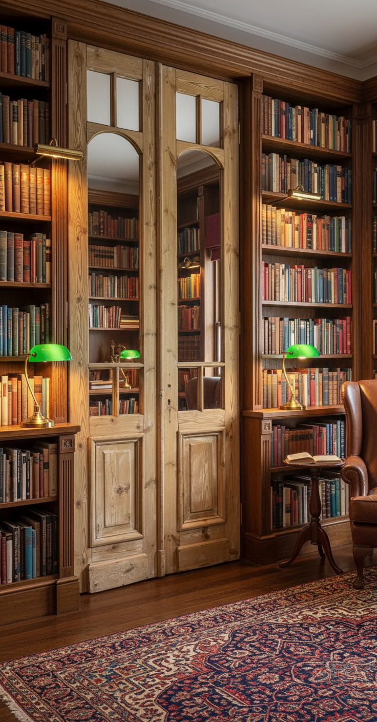 Antique French panel doors with Glass (105x40.5) P140