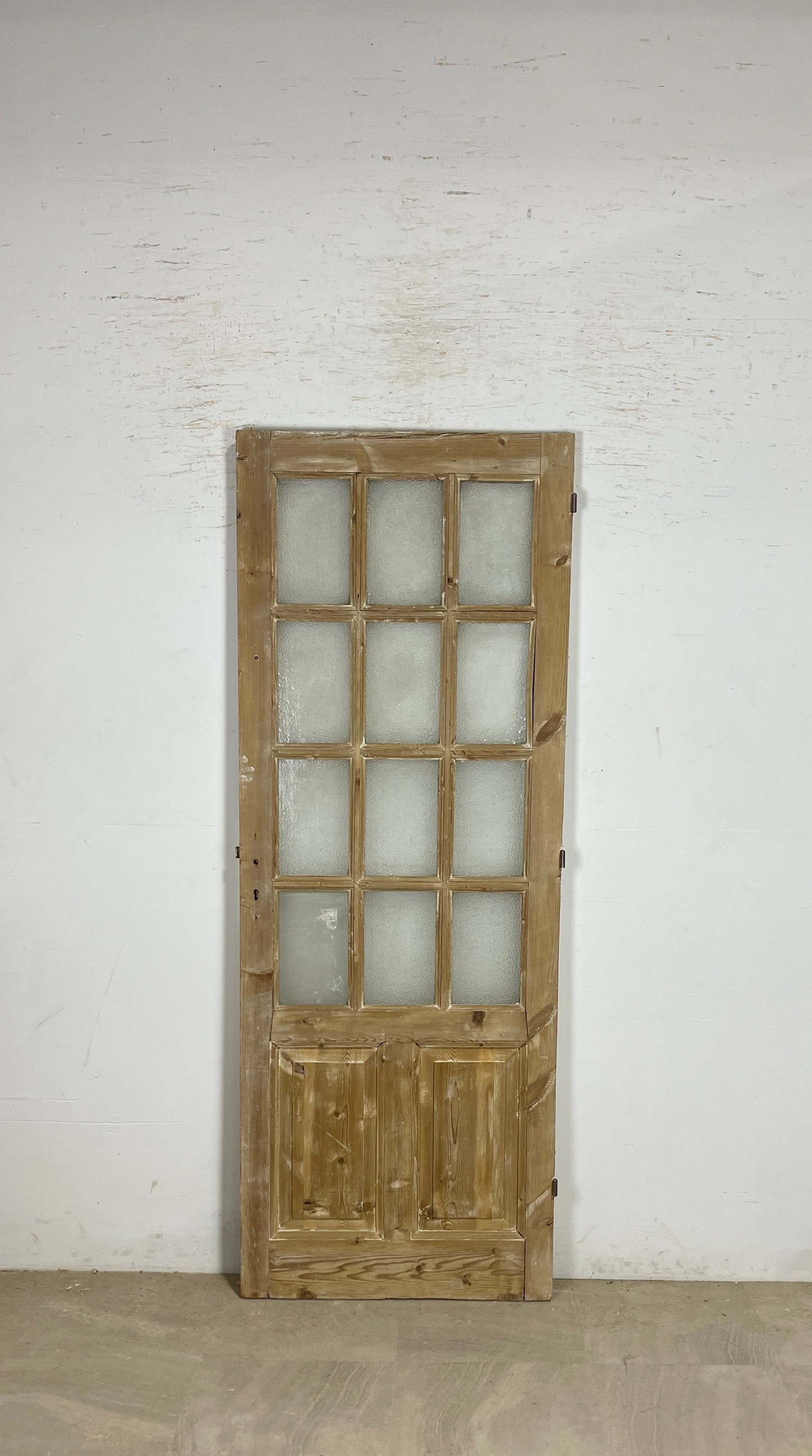 Antique French panel single door with glass (85.5x31.75) P206