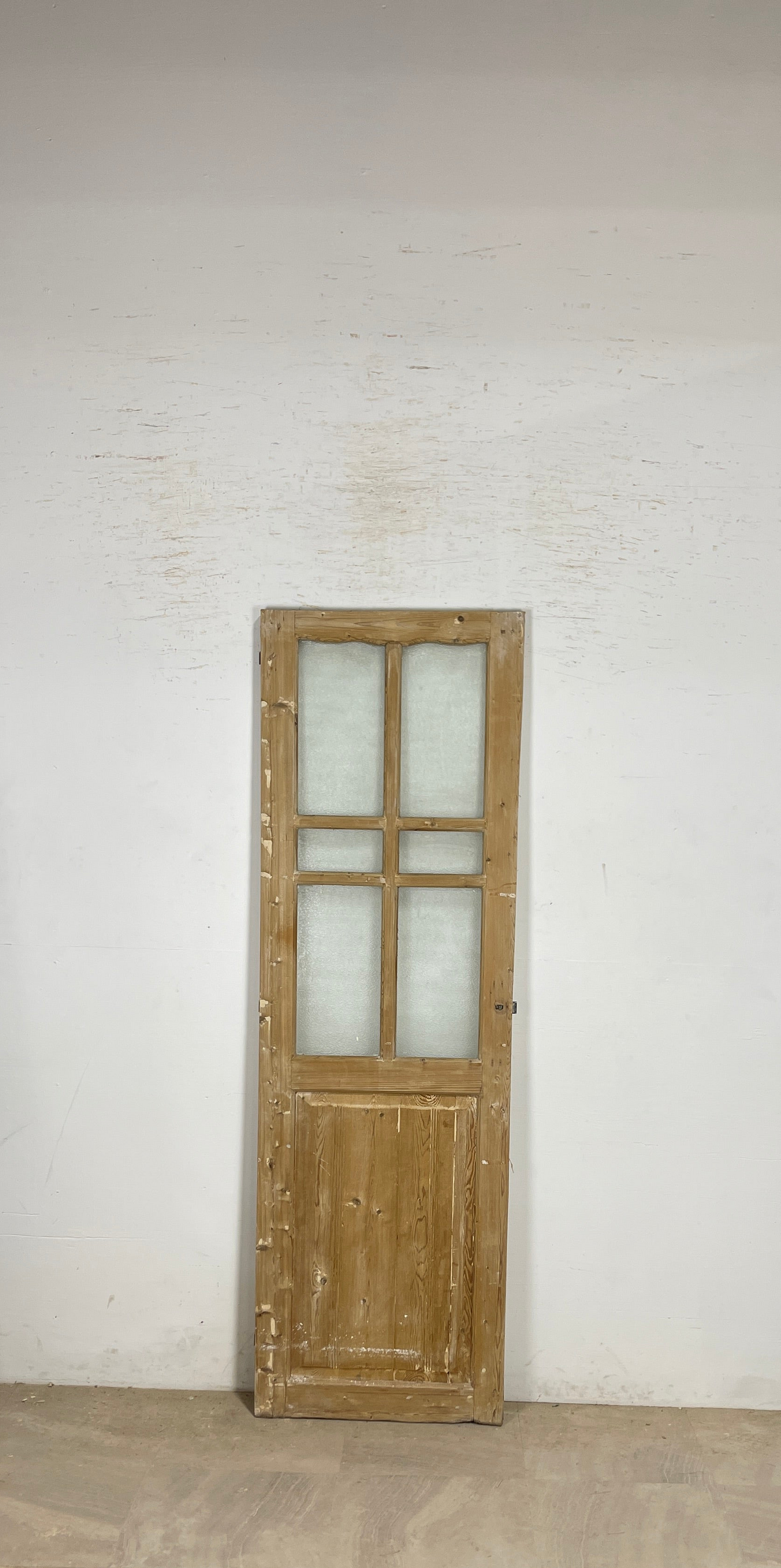 Antique French panel single door with glass (83x26.25) P204