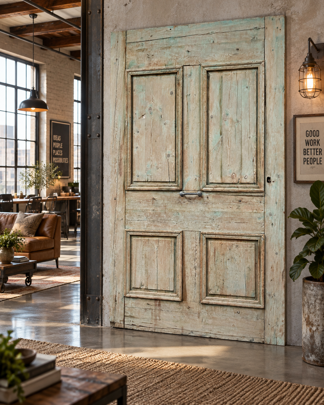 Antique French panel door  (100x62.5) O500