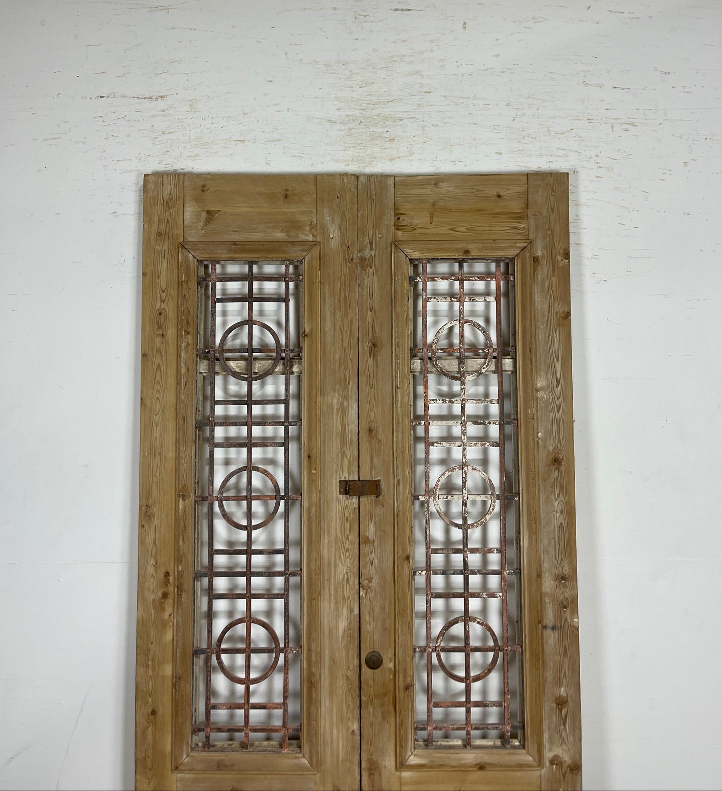 Antique French panel doors with Metal (89x44.5)P78