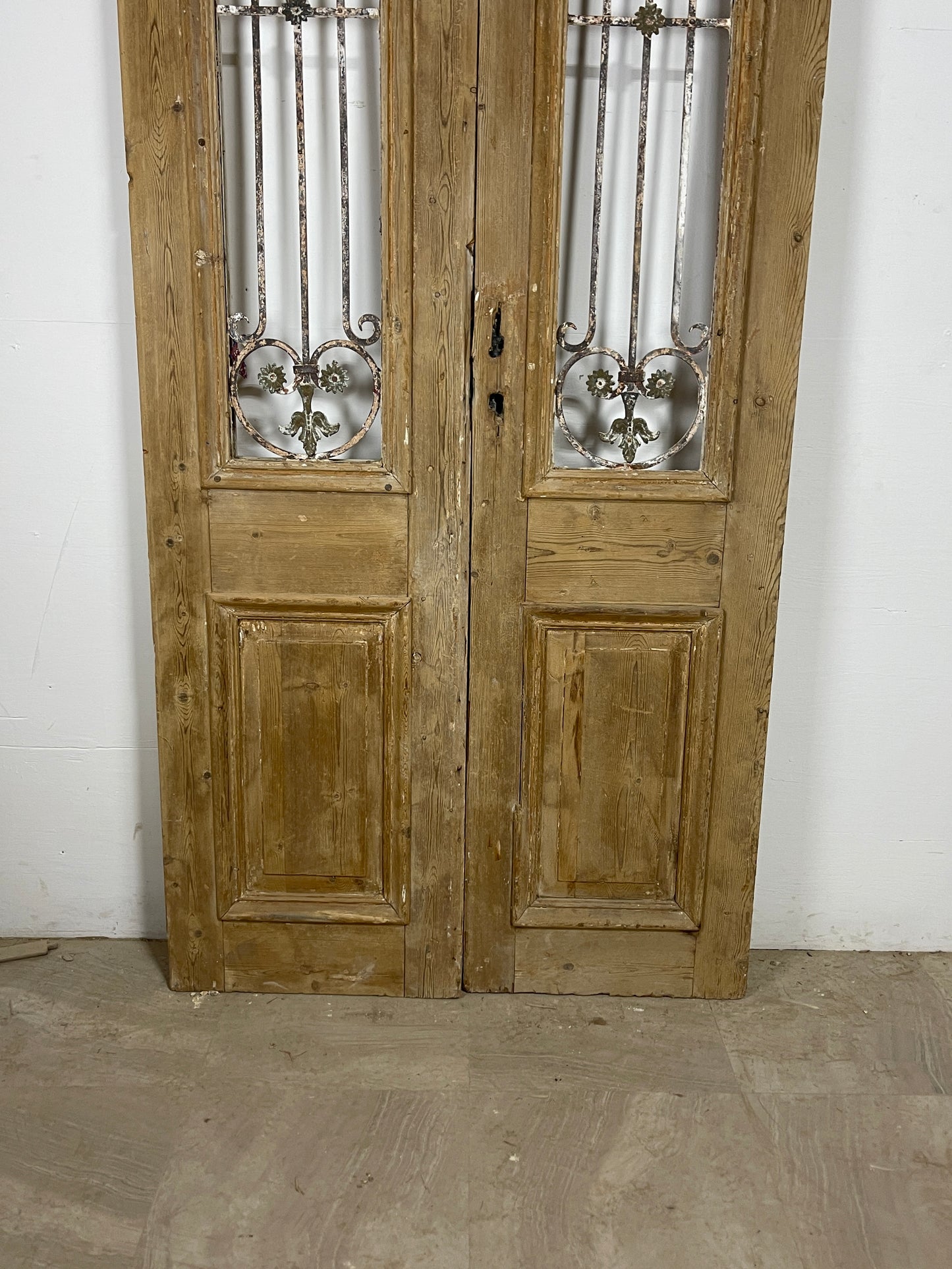 Antique French panel doors with Metal (101 x 43) P66