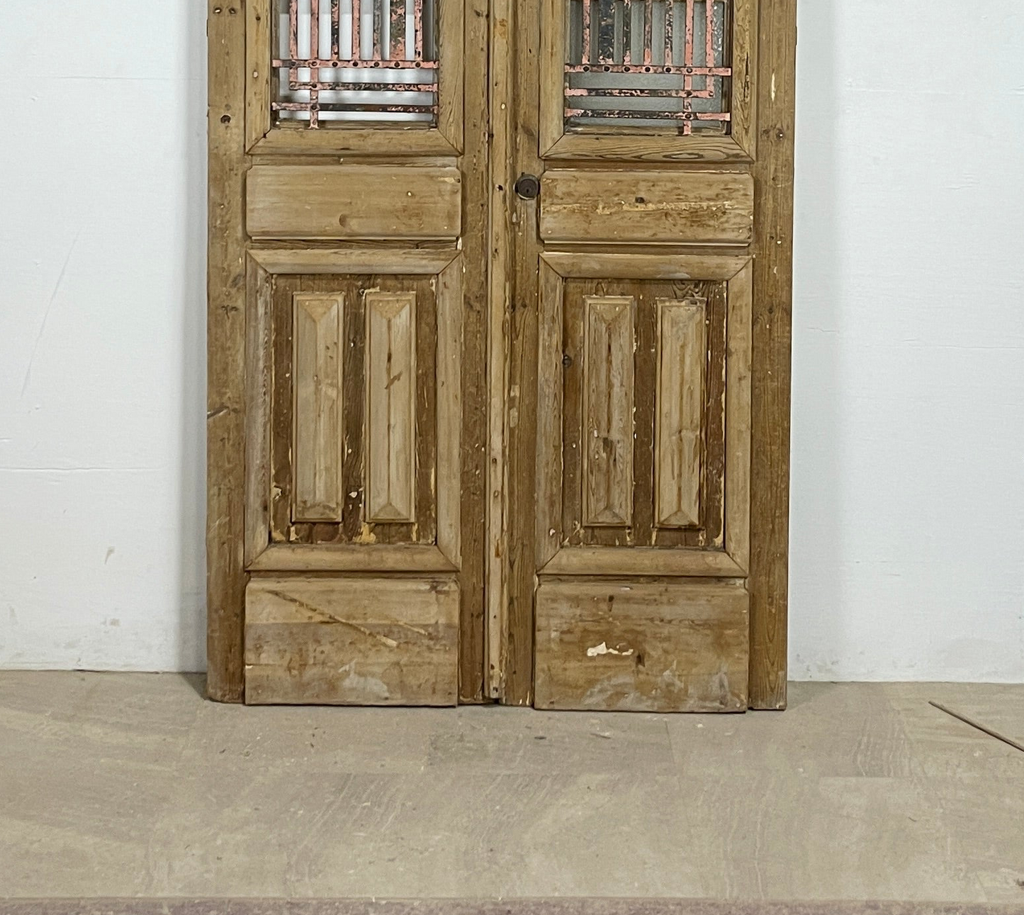 Antique French panel doors with Metal (99x45) P84