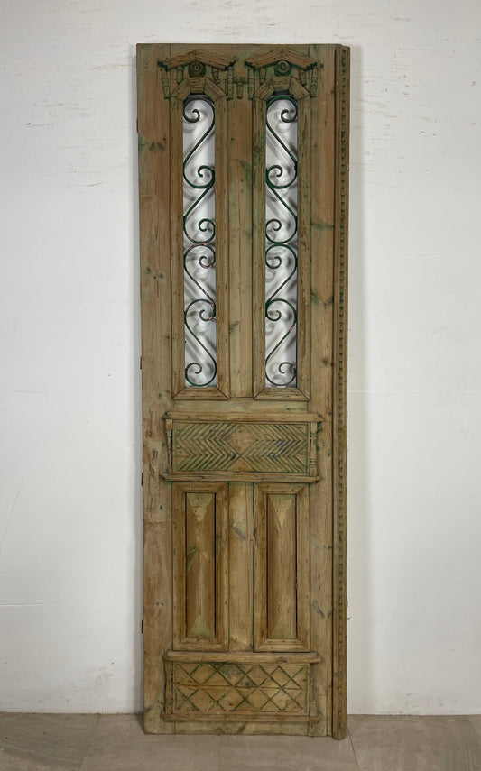 Antique French panel single door with Metal (94.75x27.75) O101