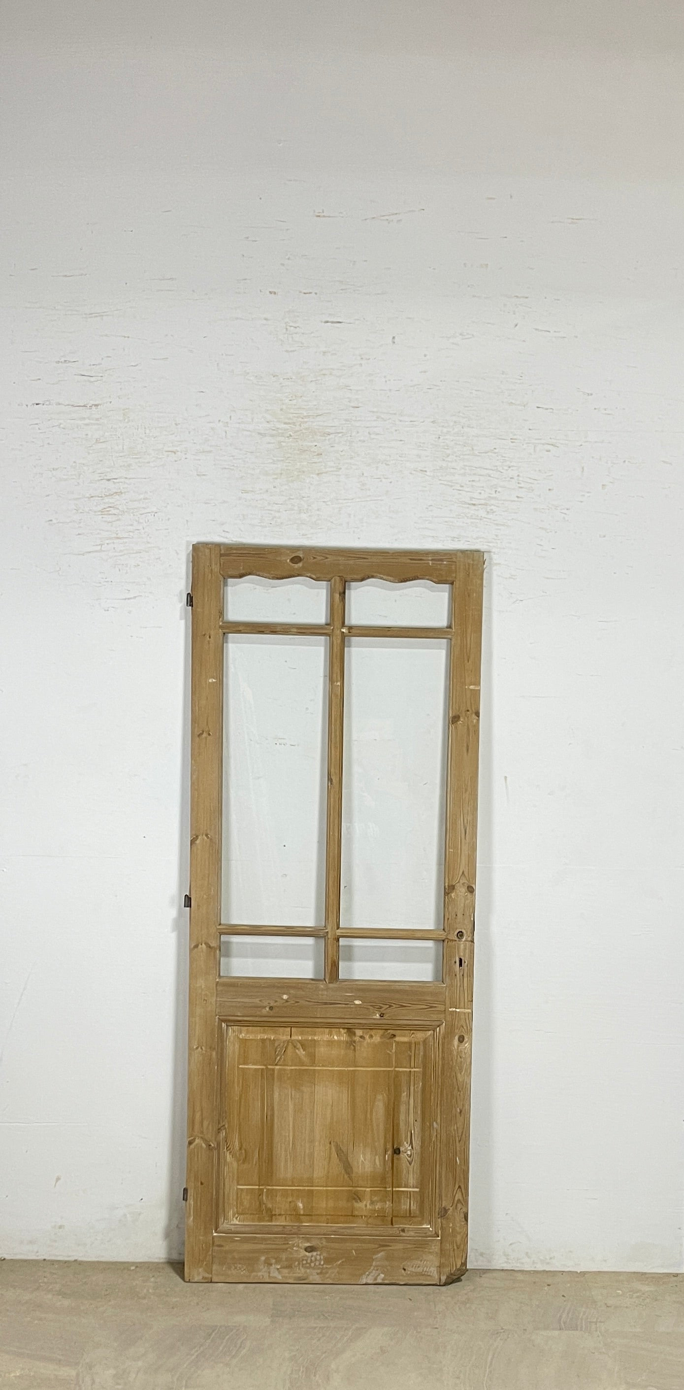 Antique French panel single door with glass (83x32.25) P200