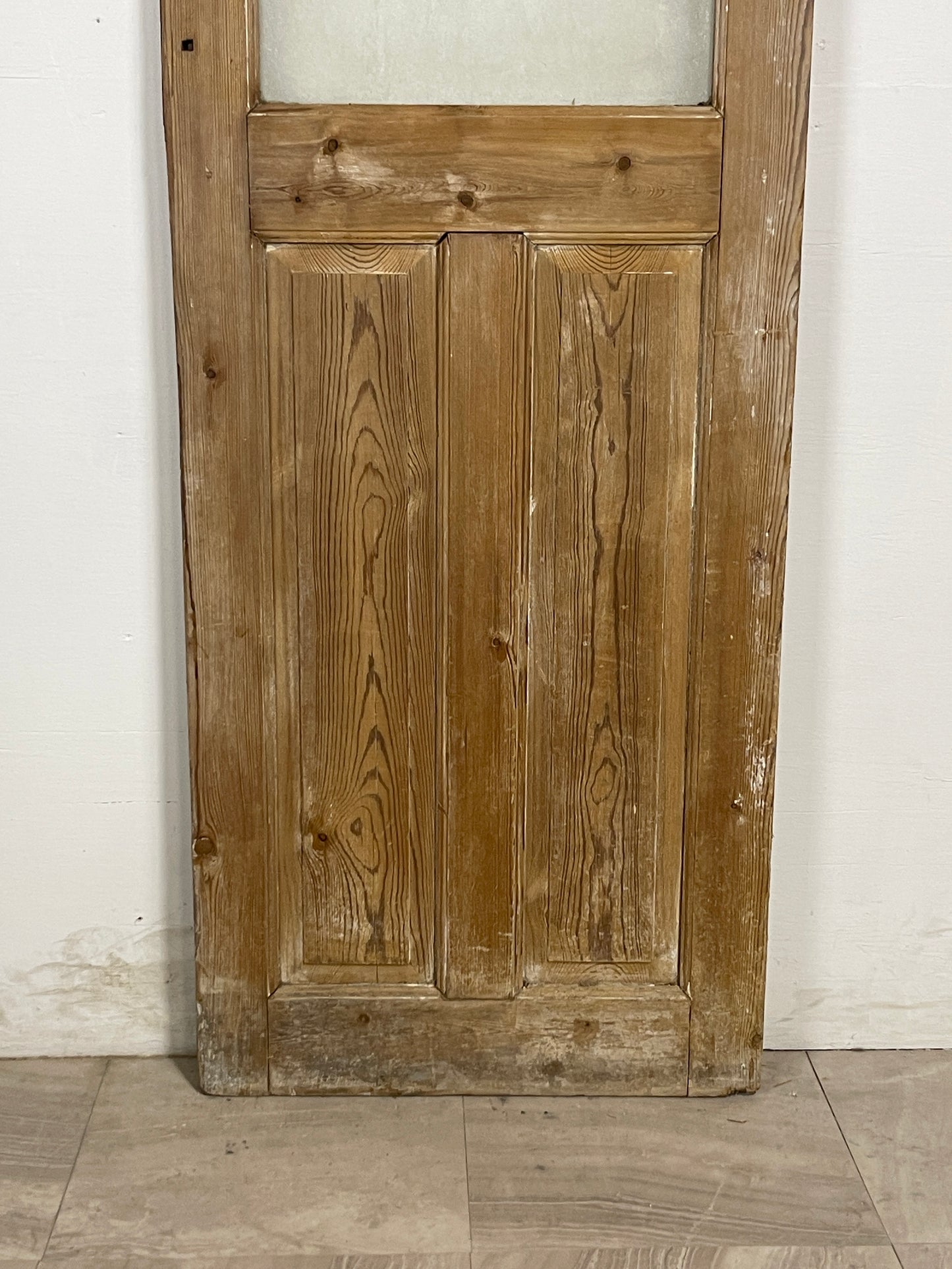 Antique French Panel Door with Glass  (85 x 28) N198