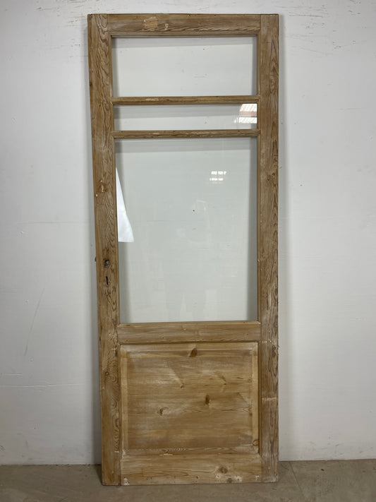 Antique French Panel Door - Single with glass (82.25x32.25) O252