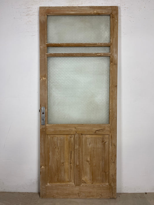 Antique French Panel Door - Single with glass (89.25x36) O271