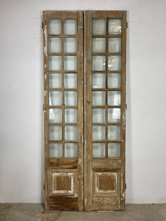 Antique French Panel Door with glass (99.5 x 40.75) O285