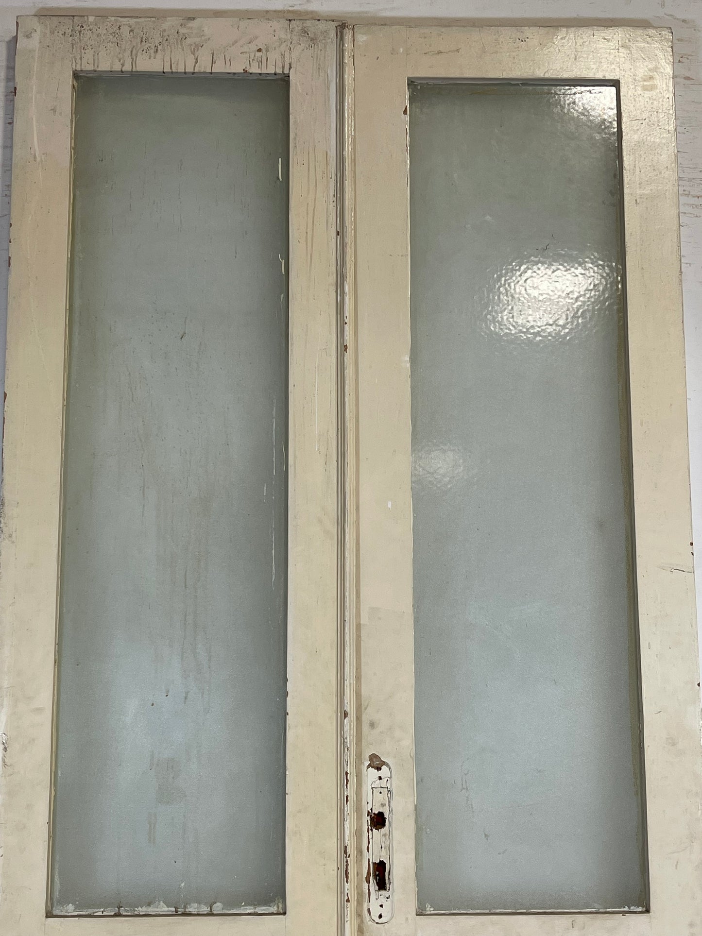 Antique French panel doors with glass (99.75x45.75) L114