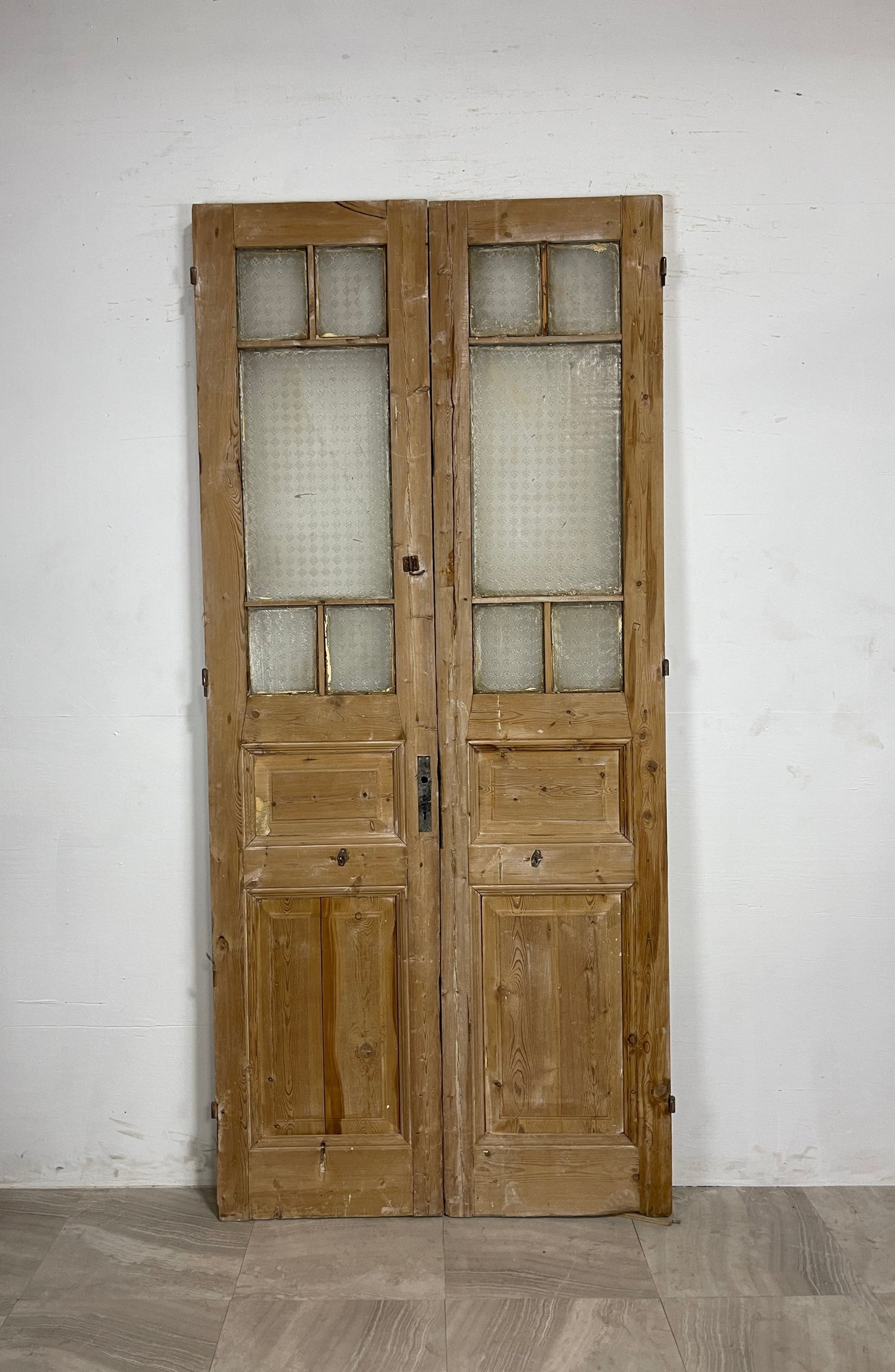 Antique French Panel Doors with Glass   (95.75 x 43.5)   N052