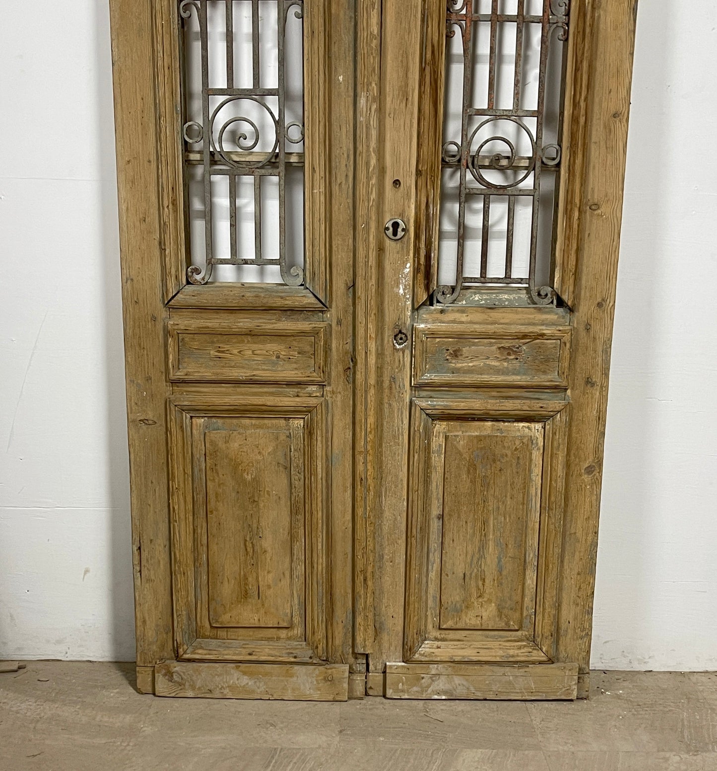Antique French panel doors with Metal (94 x 45) P64