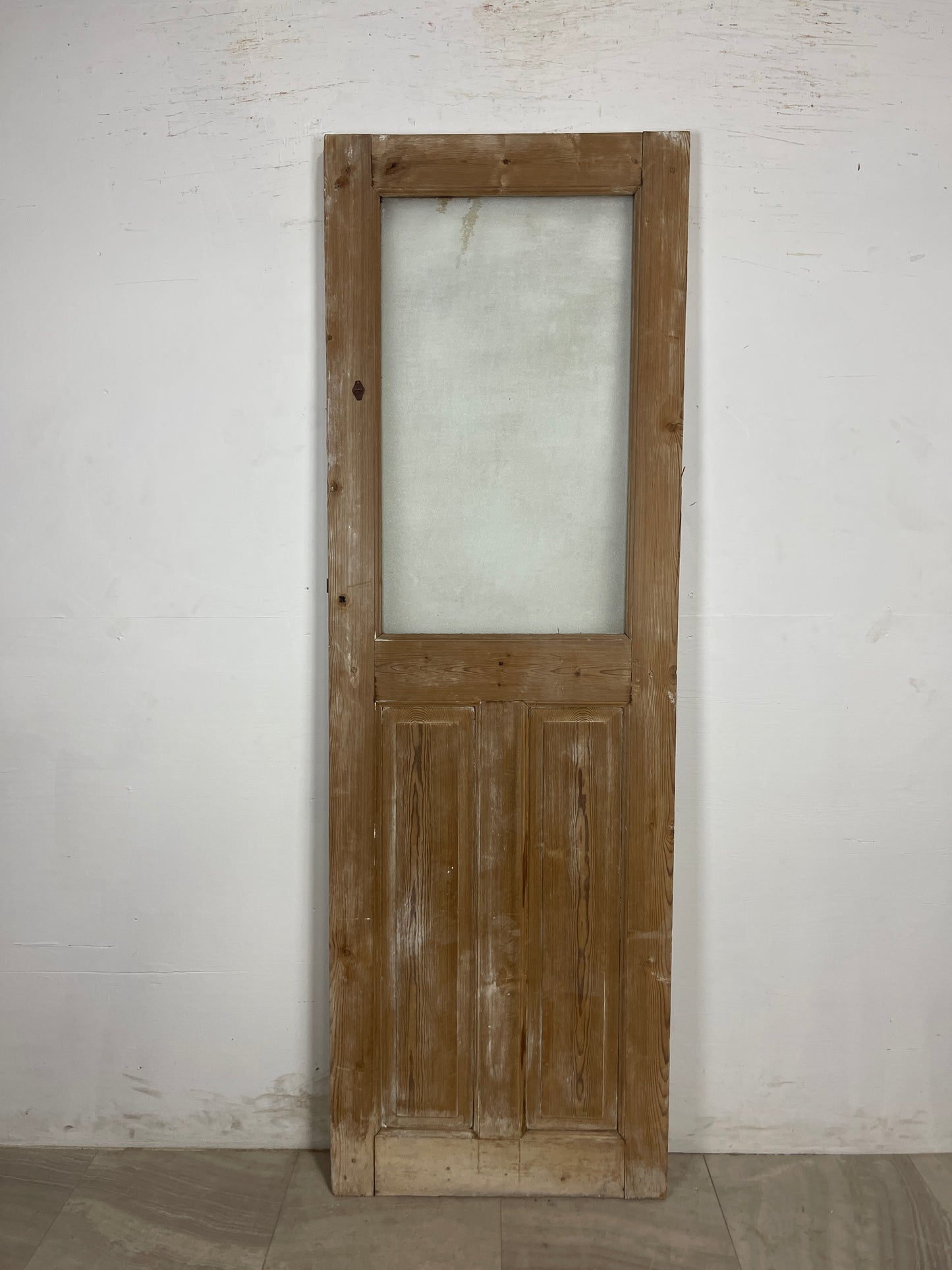 Antique French Panel Door with Glass  (85 x 28) N197