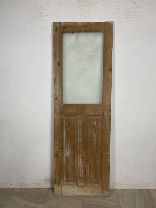 Antique French Panel Door with Glass  (85 x 28) N197
