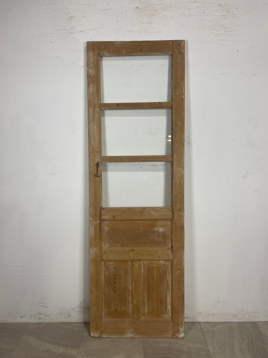 Antique French Panel Door with Glass  (85.5 x 27.75) N185