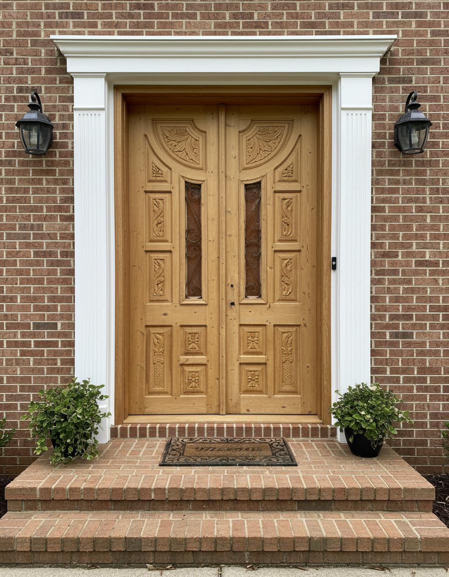 Antique French panel doors with Carvings (103 x 57)  P 13