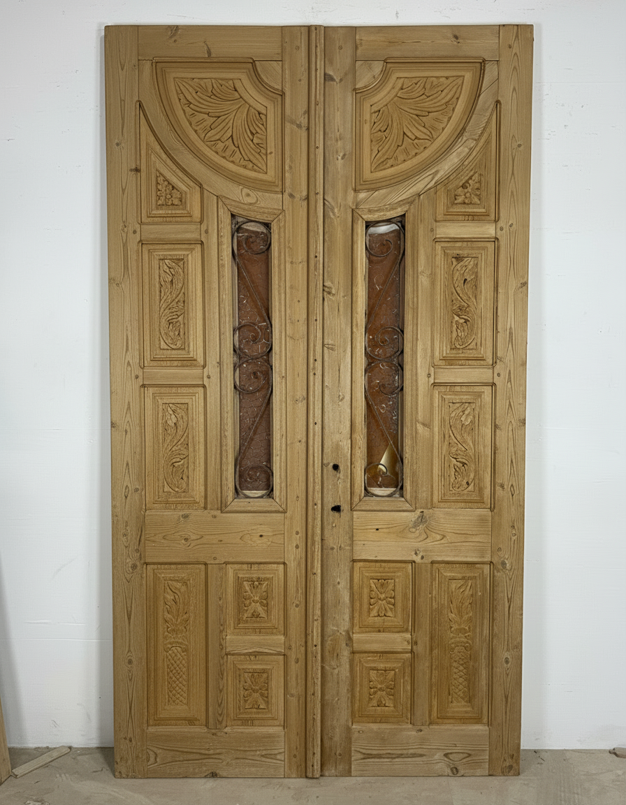Antique French panel doors with Carvings (103 x 57)  P 13