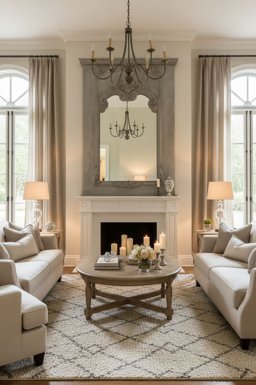 French Inspired mirror (67x40) K913