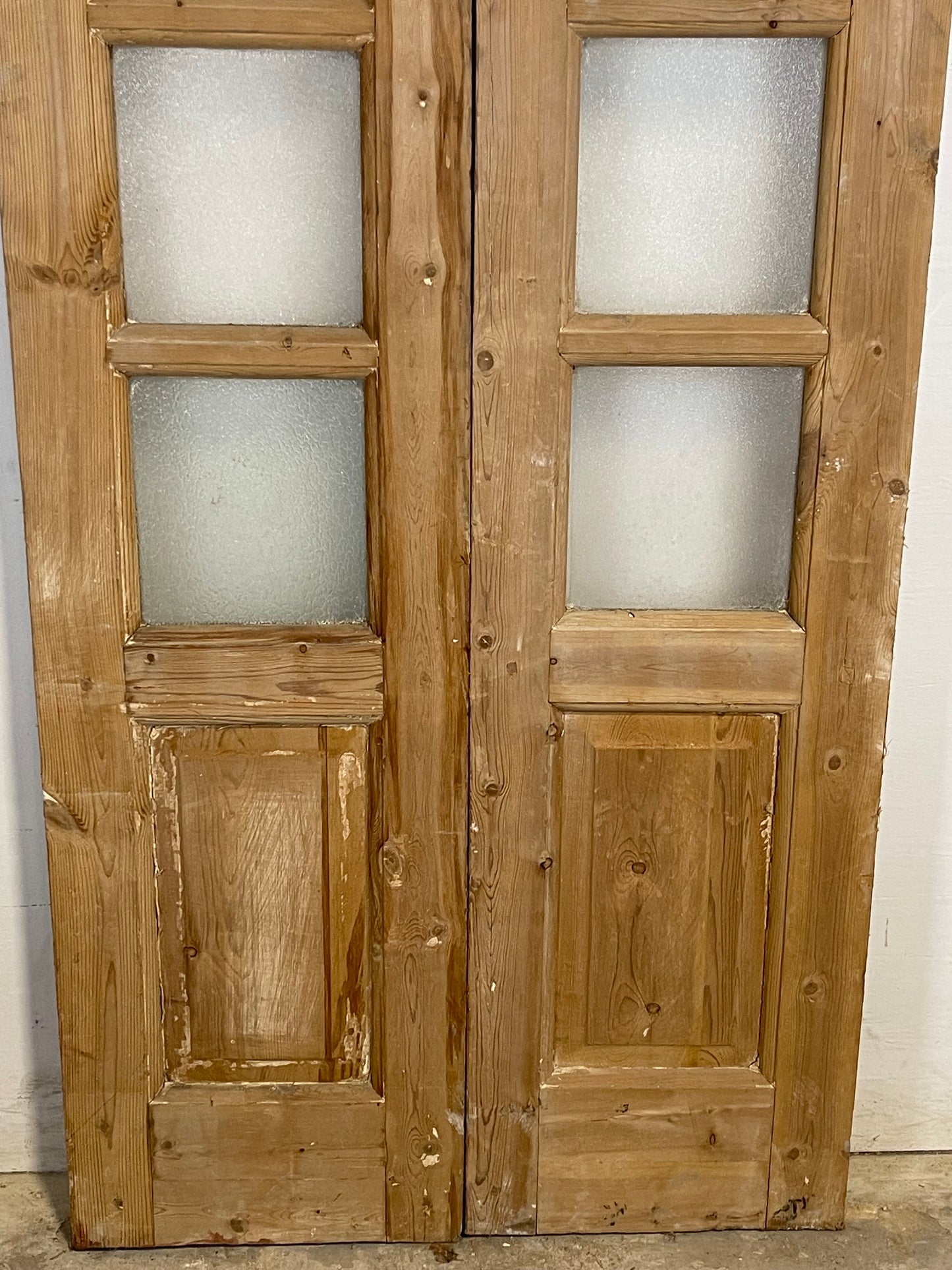 Antique French Panel Doors with glass  (88.5x33.75)  K320