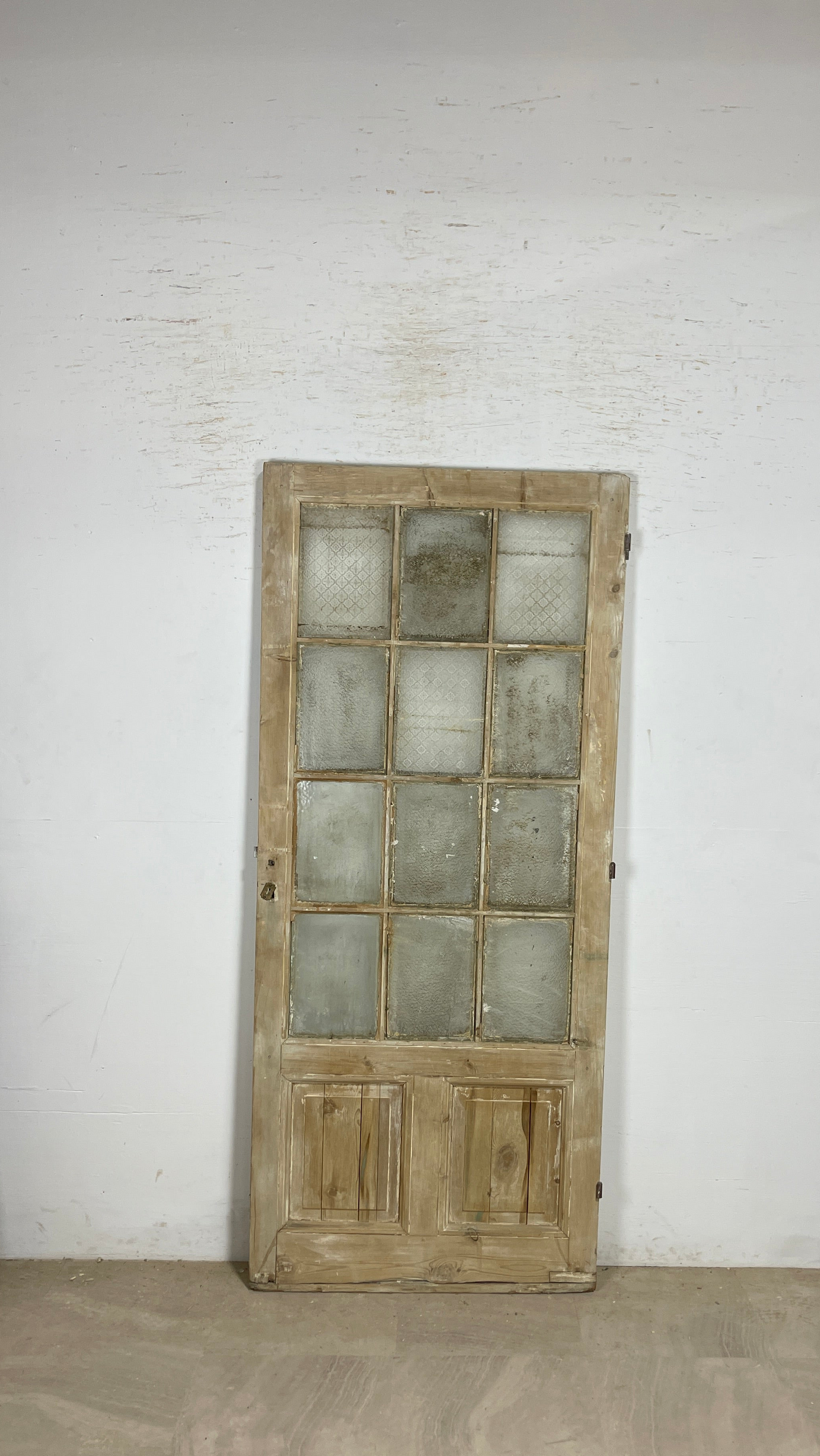 Antique French panel single door with glass (84x36) P208