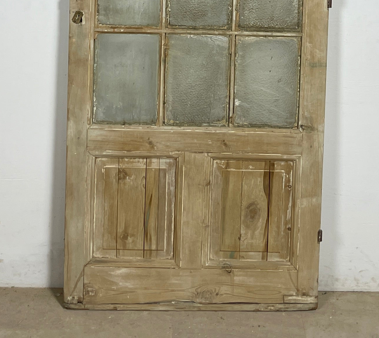 Antique French panel single door with glass (84x36) P208