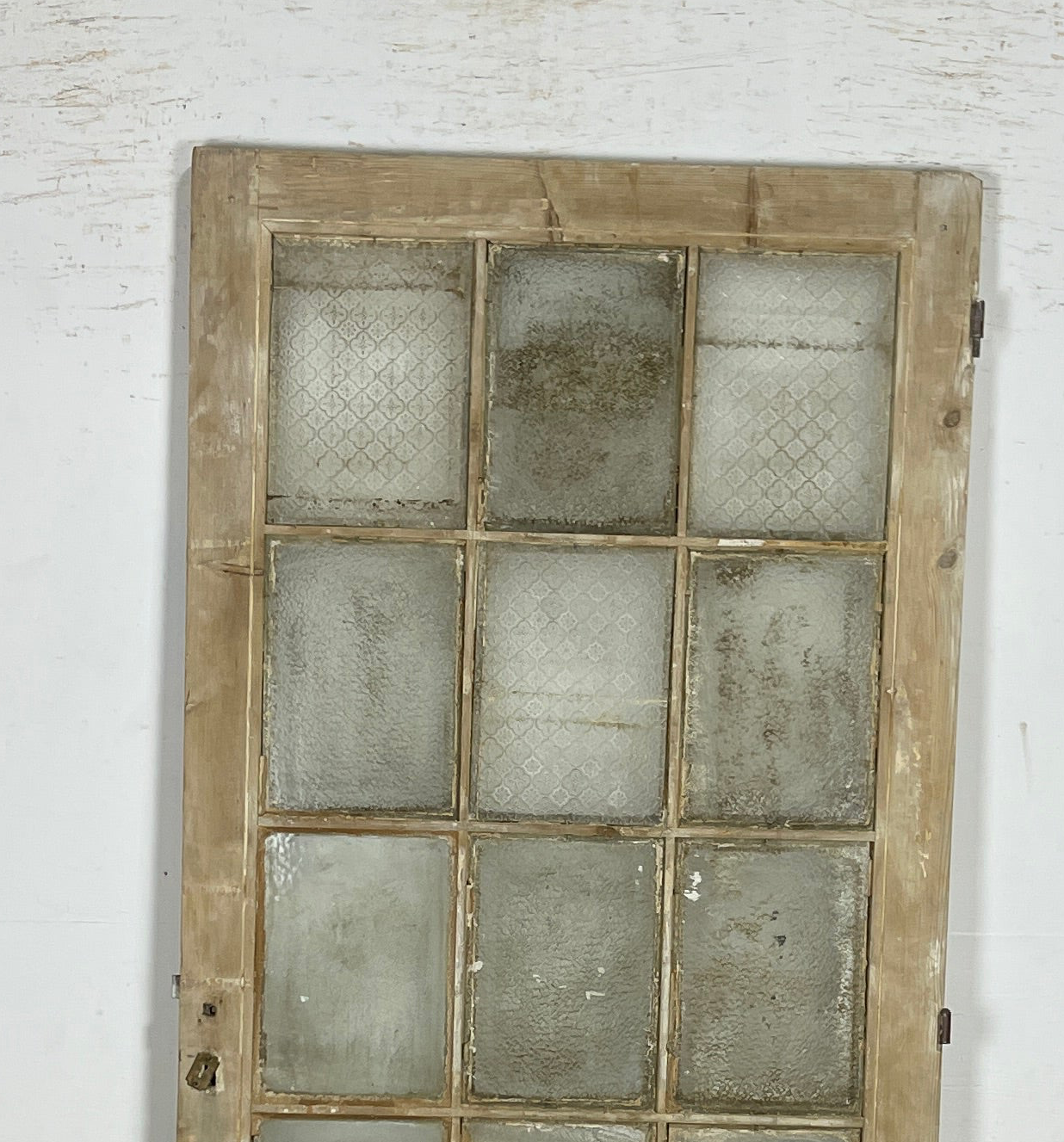 Antique French panel single door with glass (84x36) P208