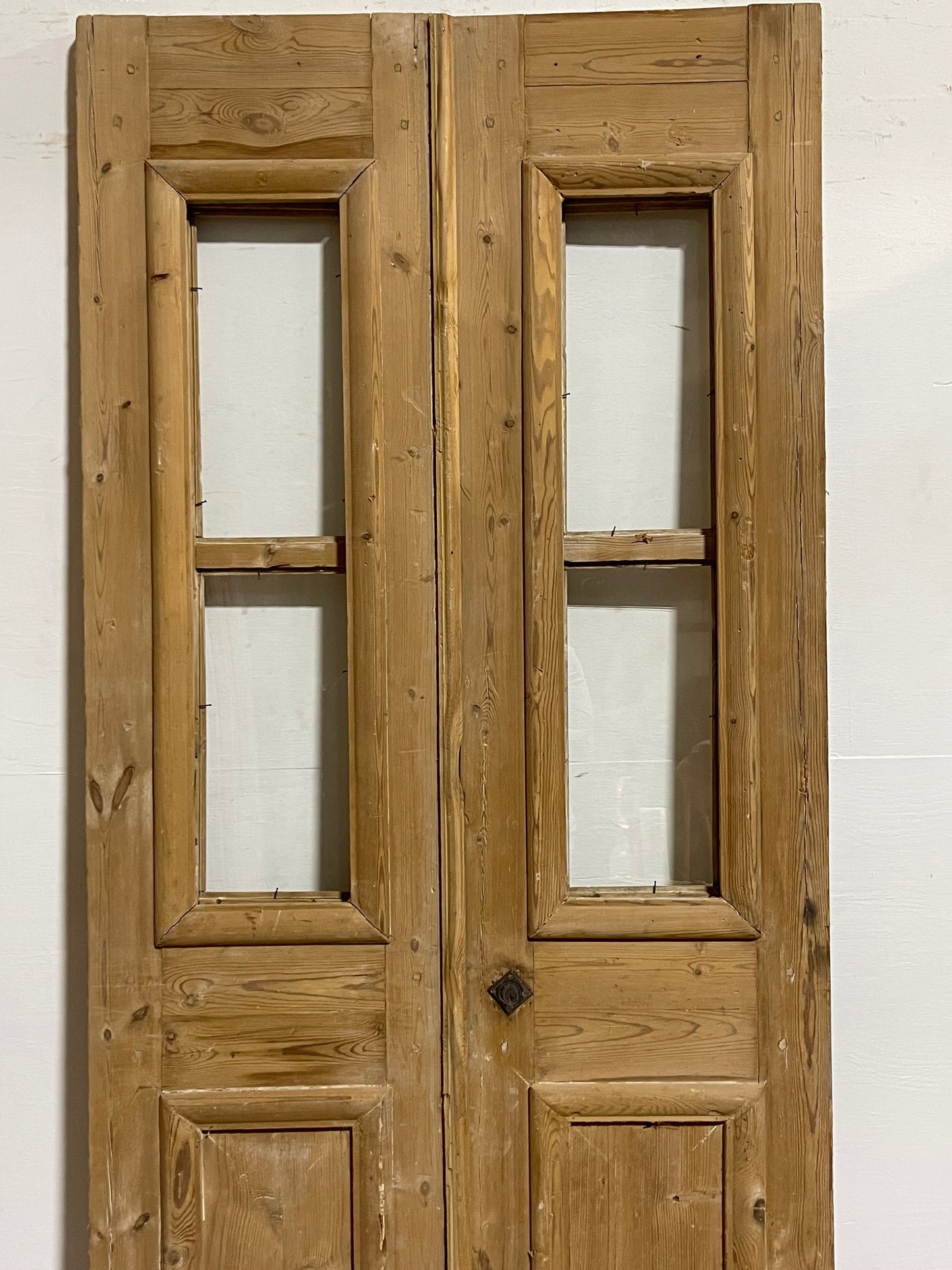 Antique french Panel Door with Glass (86.25x36) J316