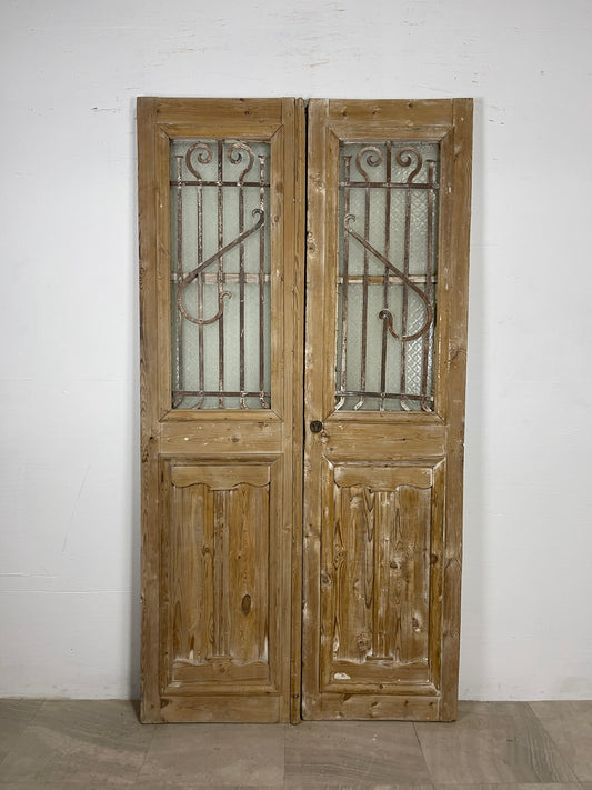 Antique French panel doors with Metal (86.75 x 45) O46
