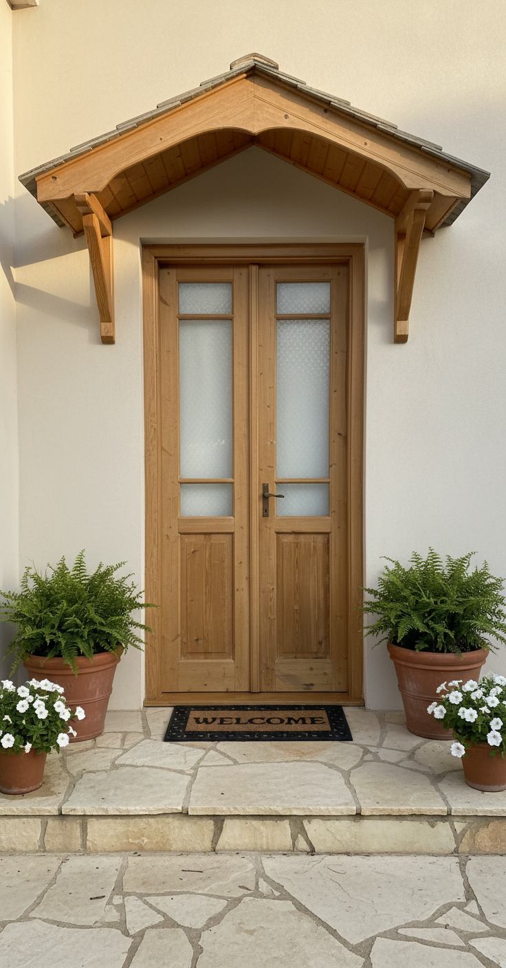 Antique French panel doors with Glass (90x36) P150