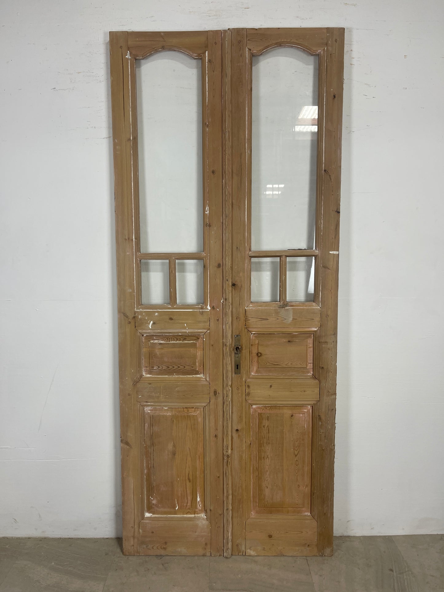 Antique French panel doors with Glass (93.25 x 39.5)  O109