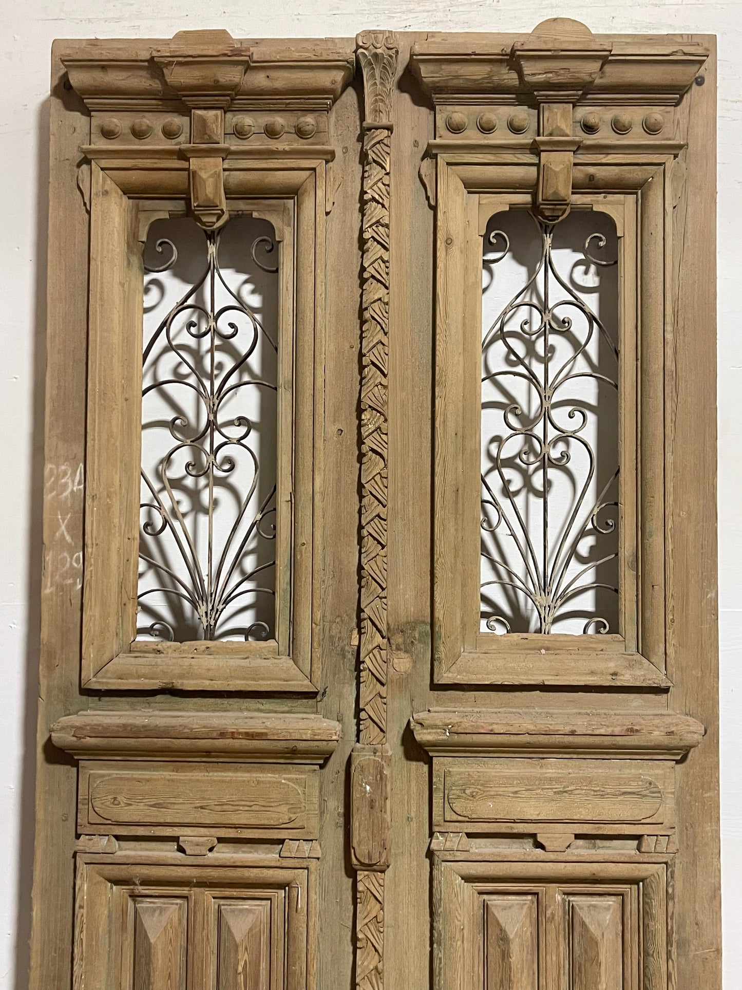 Antique French Panel Doors with Metal (92x51) K101