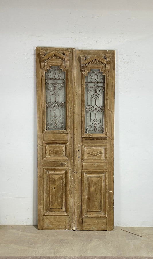 Antique French panel doors with Metal (100x43) P83