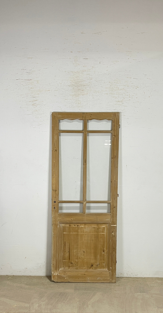 Antique French panel single door with glass (83x32.25) P200