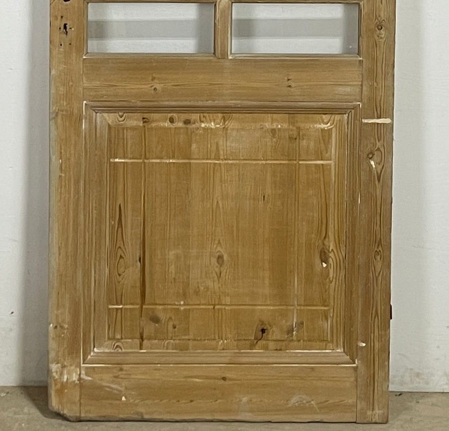 Antique French panel single door with glass (83x32.25) P200