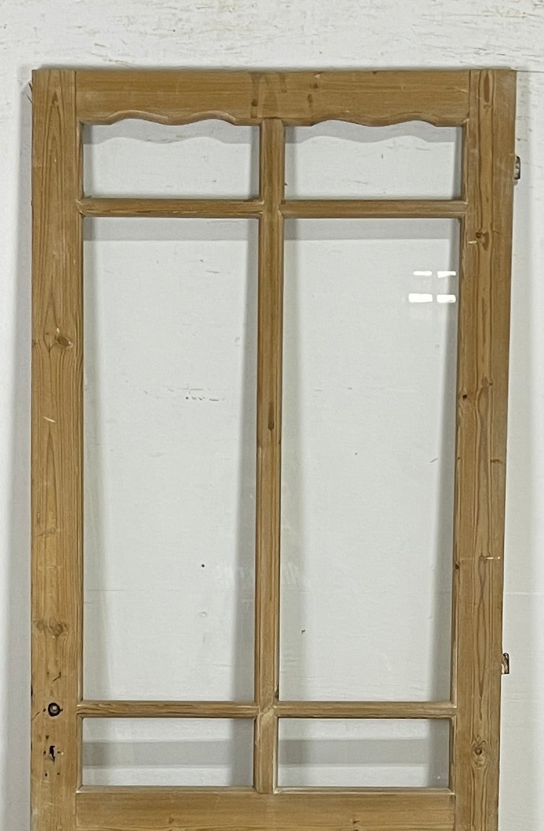 Antique French panel single door with glass (83x32.25) P200