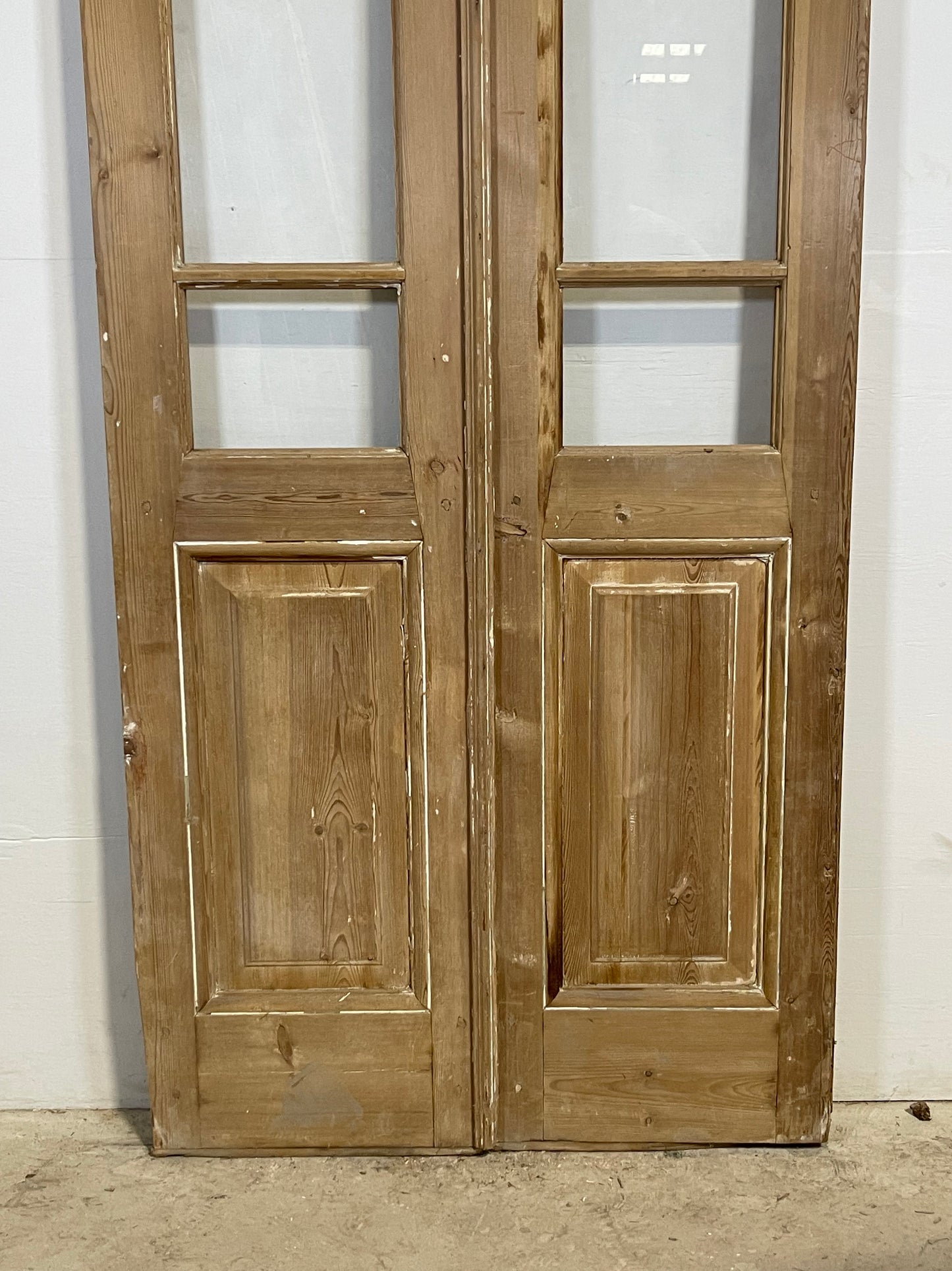 Antique French panel doors with glass (99x37.75) L347