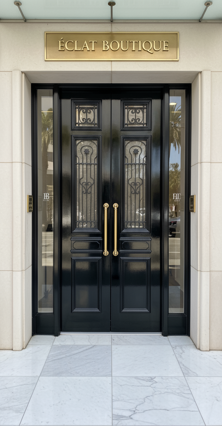 Antique French panel doors with Metal (95x38) P112