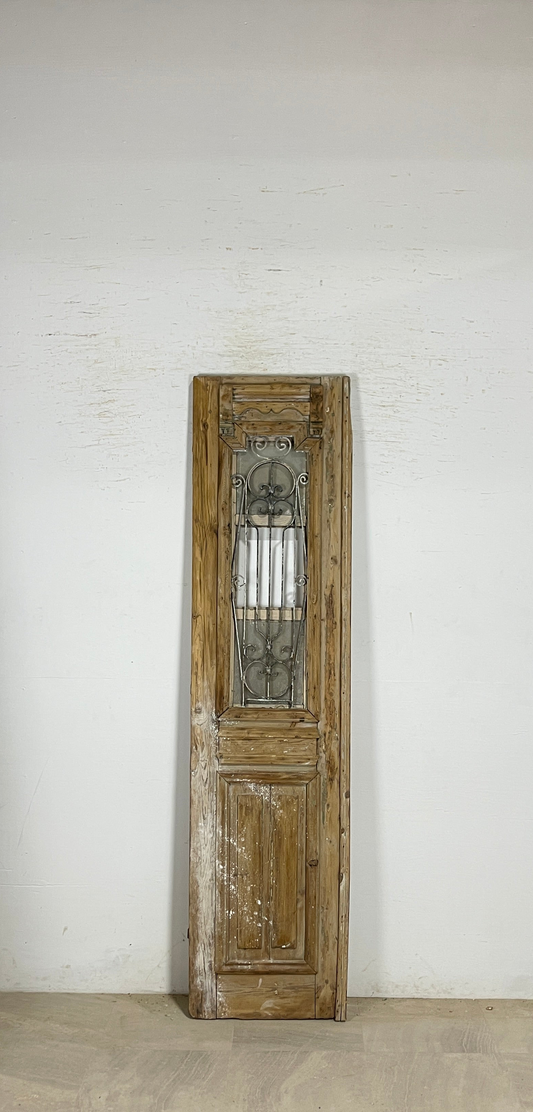 Antique French panel single door with Metal (92x23) P213