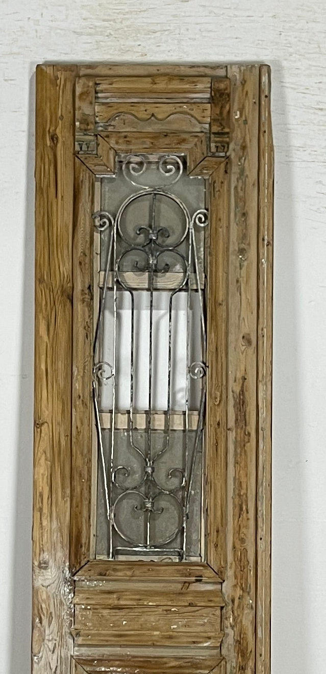 Antique French panel single door with Metal (92x23) P213