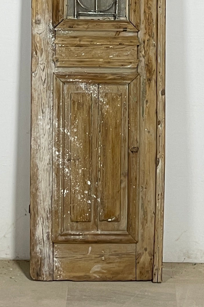 Antique French panel single door with Metal (92x23) P213