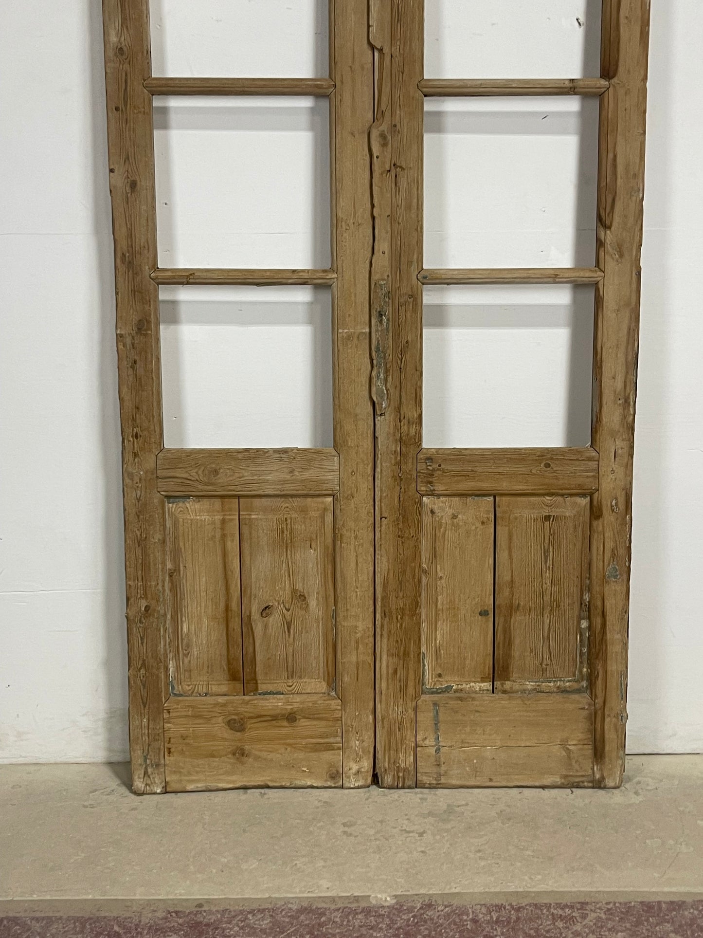 Antique  French Panel Doors with glass (92.5x43.5)   M268